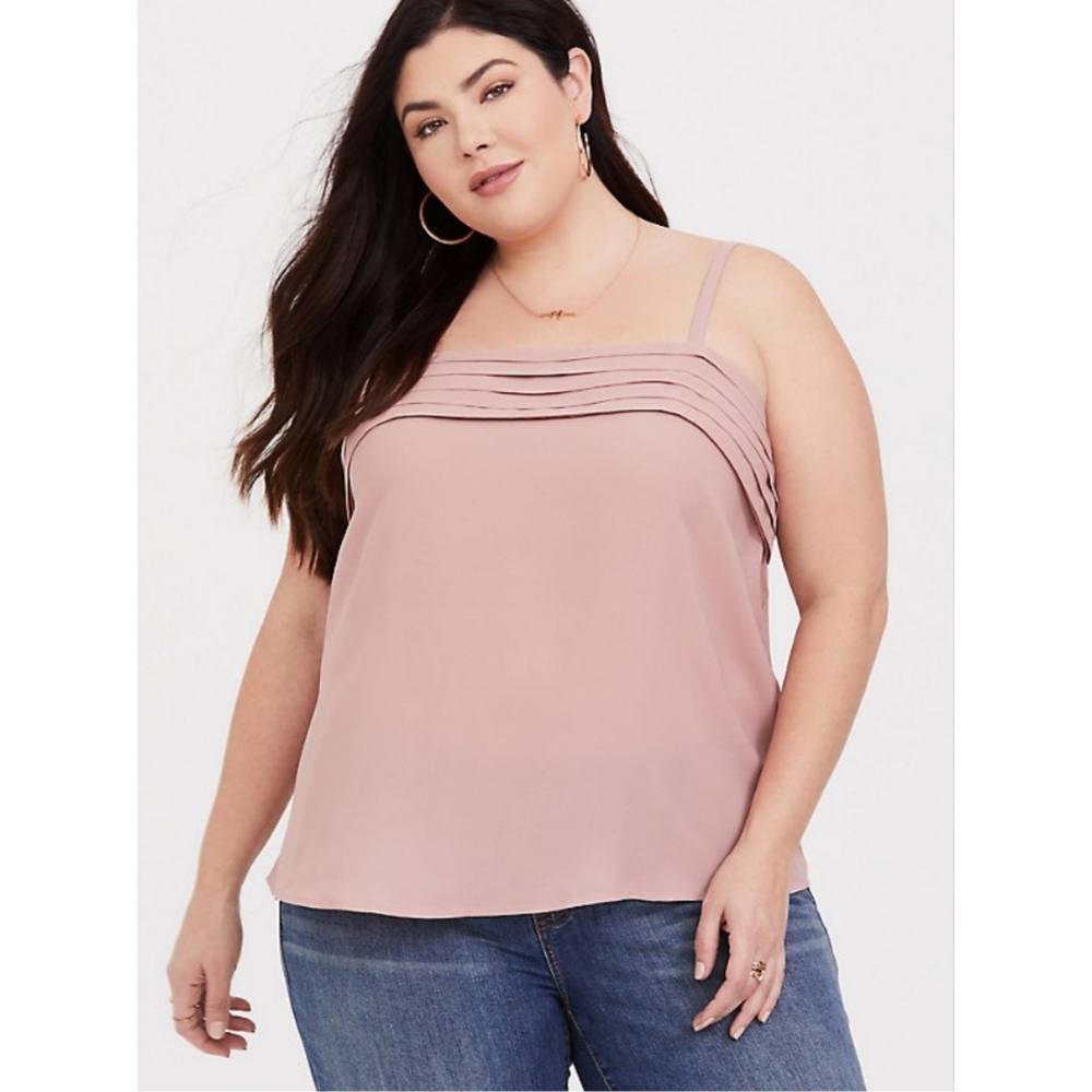 Torrid Dusty Pink Georgette Plated Cami Size 14